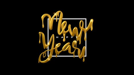 nuevo año oro 3d cotización derretida tarjeta de vídeo líquido