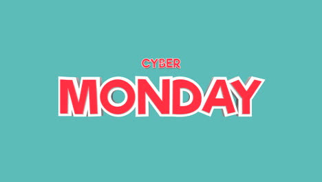 Cartoon-Cyber-Monday-text-on-clean-green-gradient