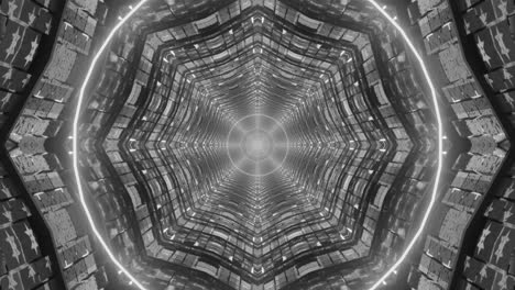 vj loop monochromatic tunnel of futuristic scifi structures