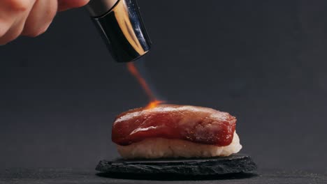 flaming tuna sushi nigiri