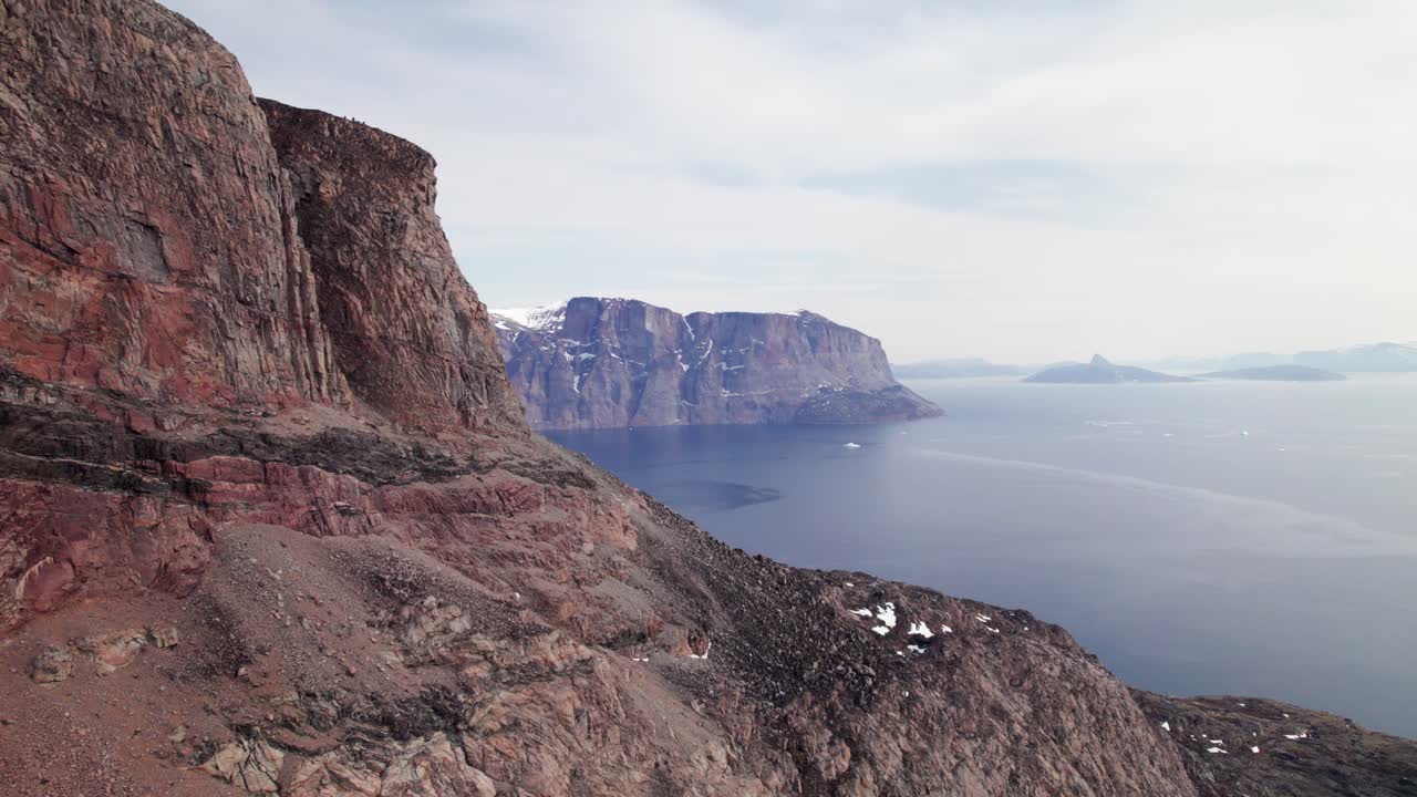 Aerial View of The Mountains Around the Uummannaq Fjord in Greenland