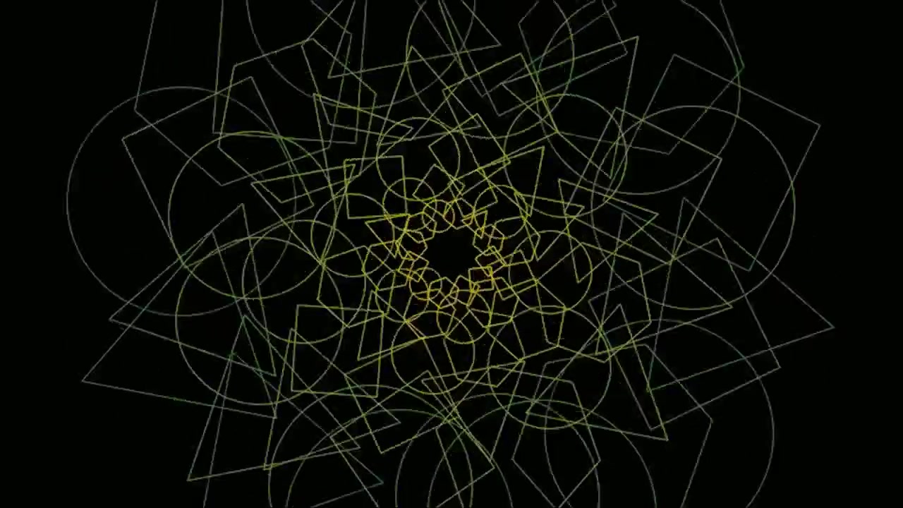 Animazione di pattern geometrico astratto con linee e forme rotanti