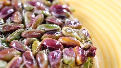 close-up of candied pistachios