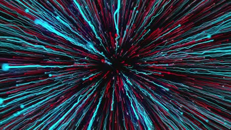 abstract glowing lines in red and blue