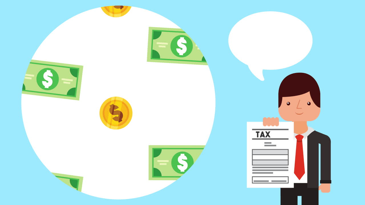 businessman with tax receipt and money