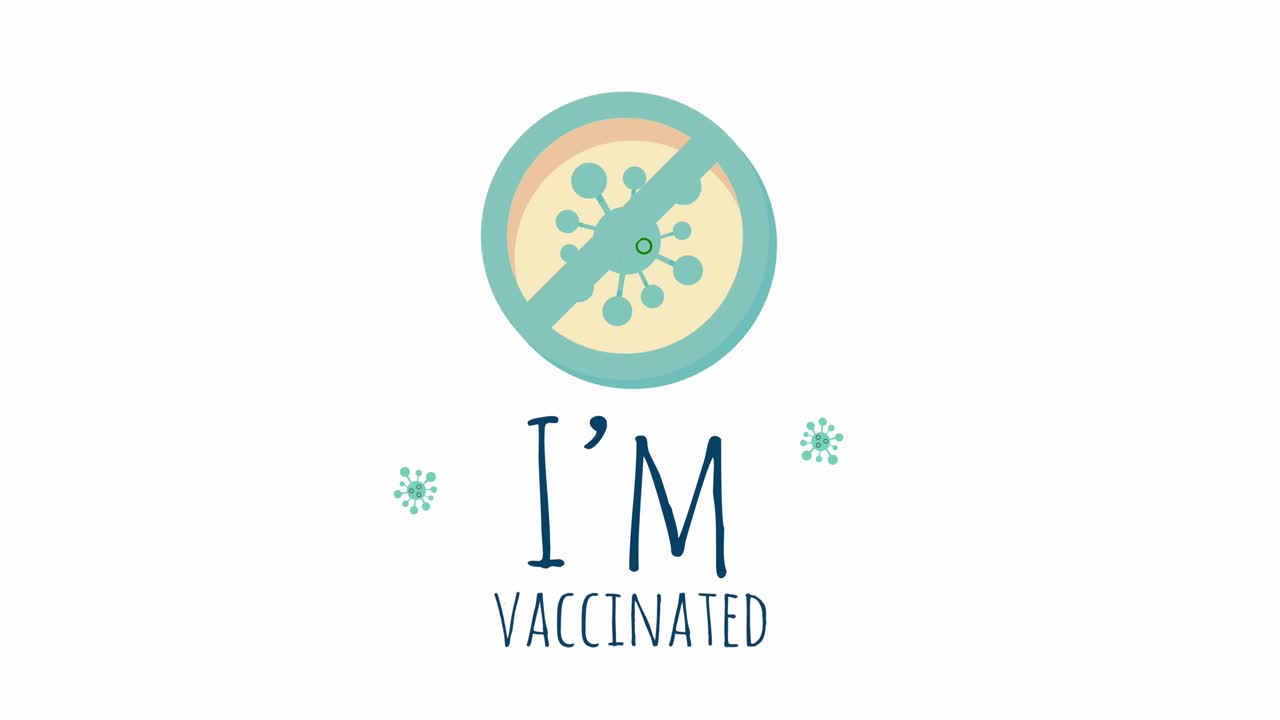 나는 코로나19를 멈춰라 신호가 새겨진 문자로 백신을 맞았다.