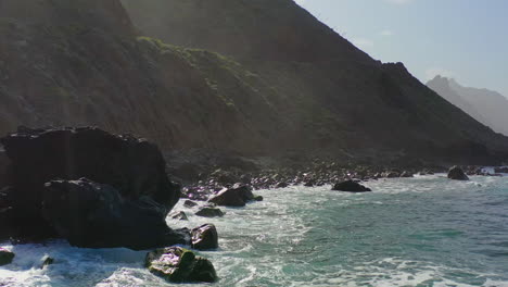 mountainous ocean coast in rural de anaga park,tenerife,canary islands,spain