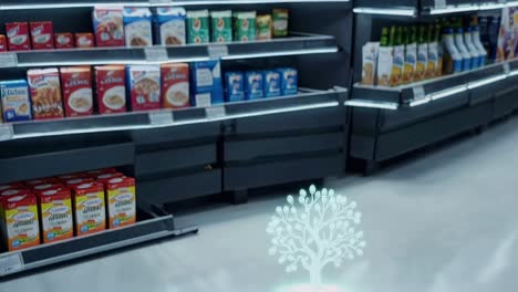 grocery store with a virtual tree display