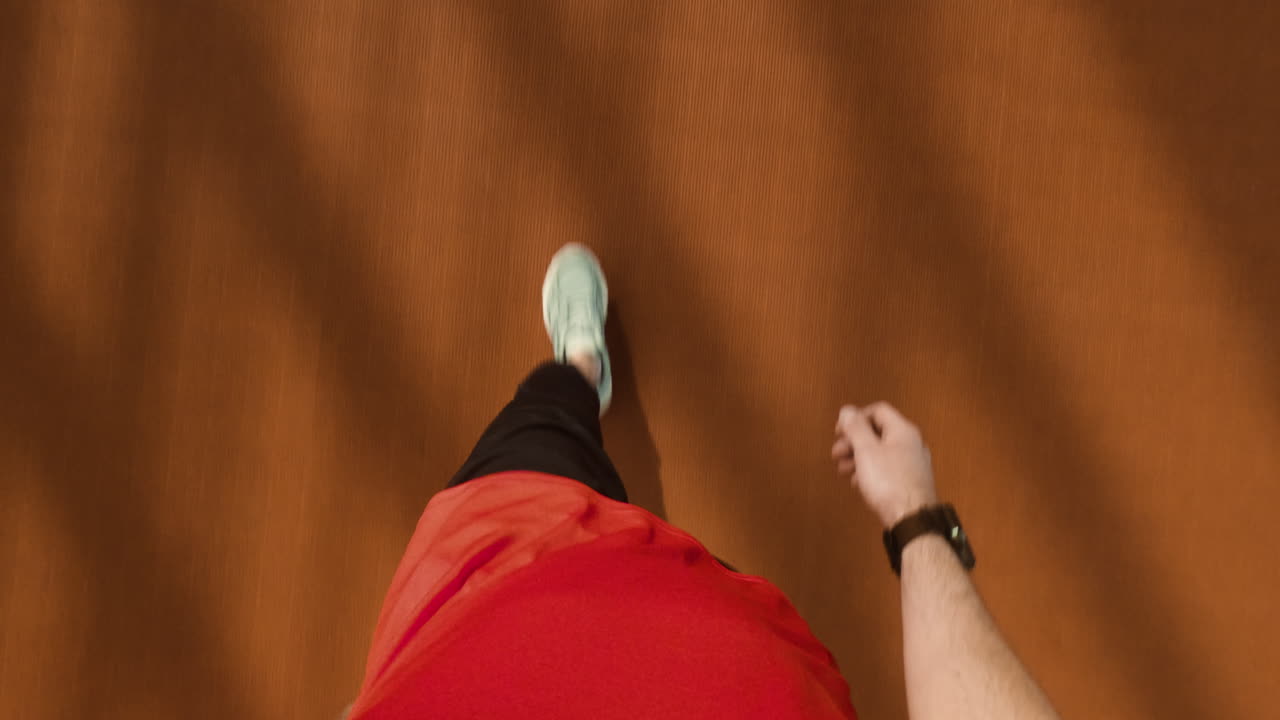 Overhead View of a Person Walking or Running
