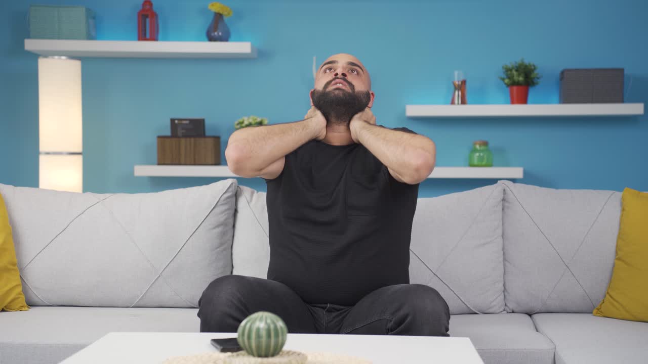 The man having a nervous breakdown is angry and does not feel well.