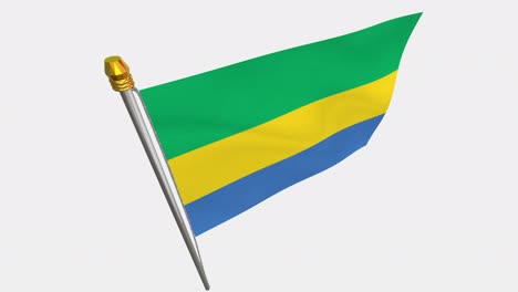 loop video of gabon flag  fluttering in the wind, slow motion video of 4k , with alpha channel