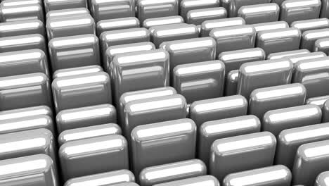 waving surface with glossy rounded gray cubes close up animation background