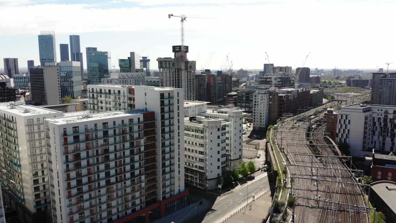 View of Manchester's Residential Blocks and Urban Beauty