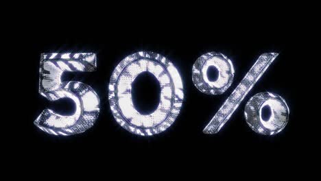 bucle aislado brillante 50% renderizado en 3d