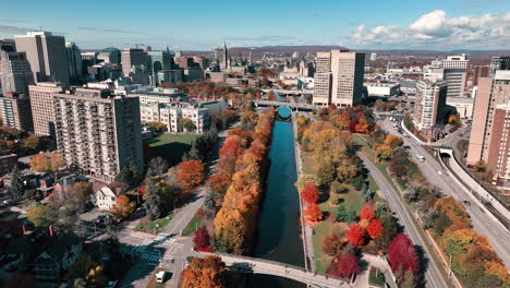 aerial of ottawa rideau canal side dolly