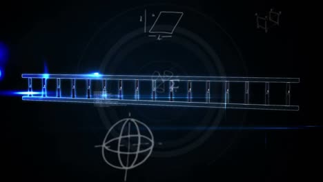 animación del hilado de cadenas de adn y procesamiento de datos médicos