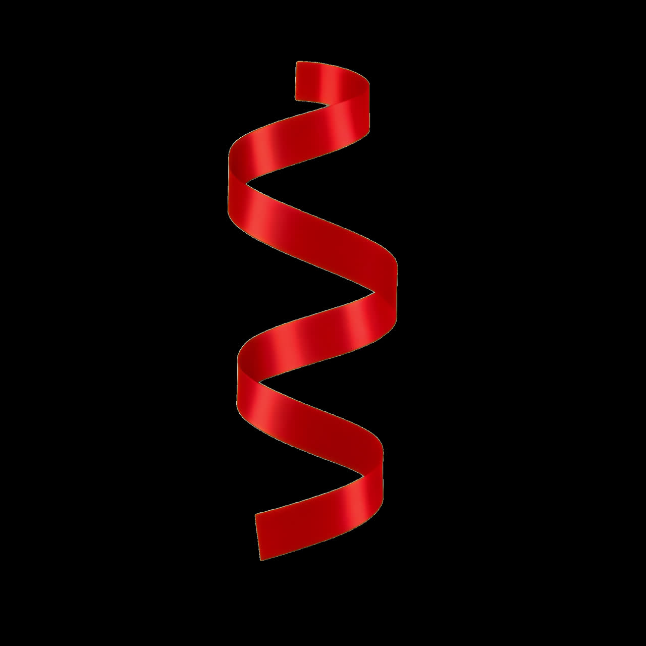 Lebendige rote Schleife, Spiralanimation, isolierte Ressource, transparentes 4K-Video, Alpha-Kanal, ProRes 4444
