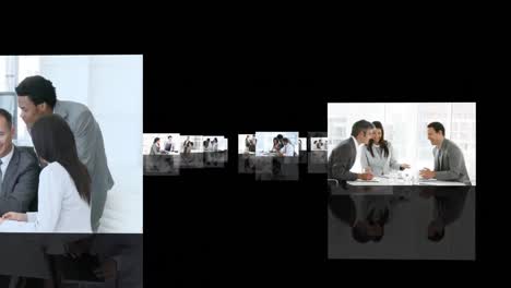 Montage-footage-showing-the-concept-of-teamwork-in-Business