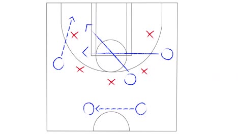 animation of drawing of game plan over white background