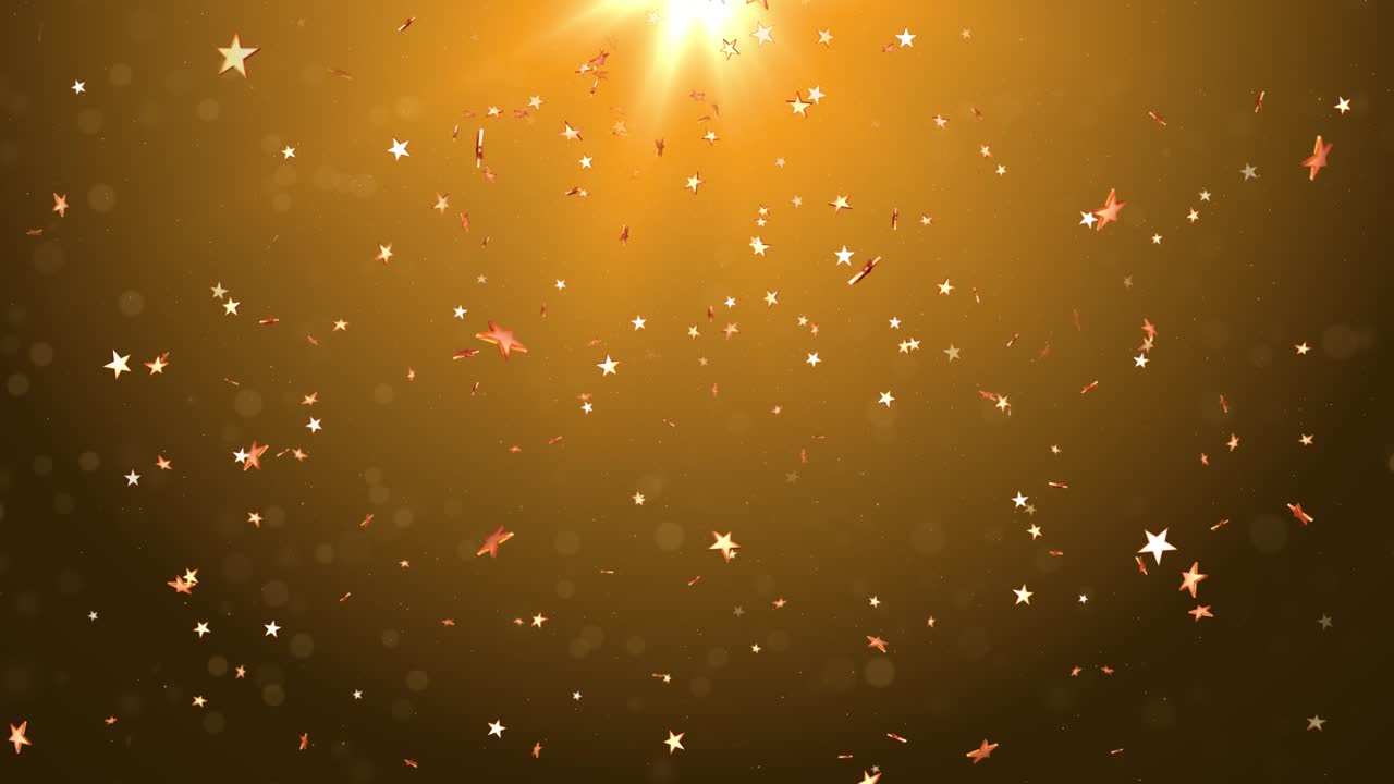 Christmas animation background Loop, with bokeh glittering particles snowflakes and shine