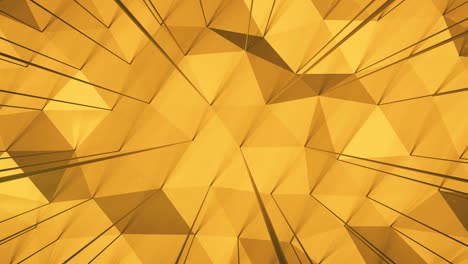 superficie triangular amarilla con columnas de bucle sin costuras animación de renderizado 3d