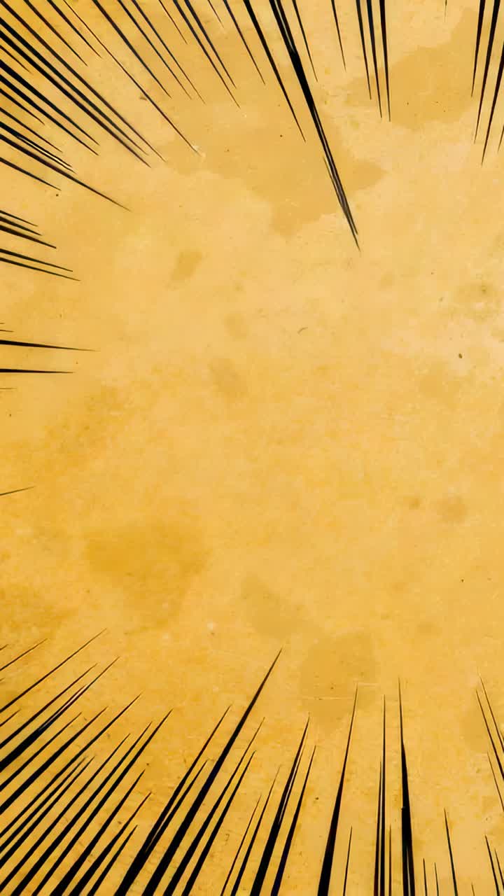 Vertical video: Bursting from small yellow orb filling frame fading beige with black radial lines