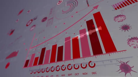 animación de la jeringa sobre el procesamiento de datos en fondo blanco