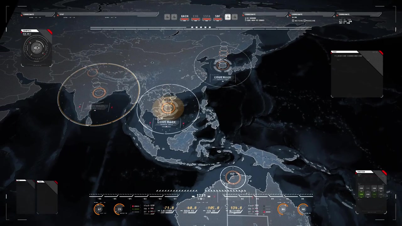 Futuristic Digital World Map Interface with Data Analytics