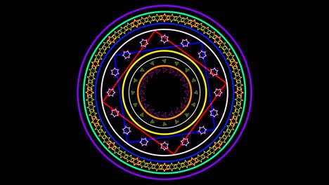 ciclo colorido de seis girar y cambio lento de la estrella amarilla a las flores para el estandarte y la publicidad