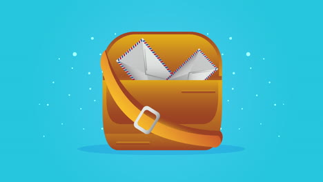 postal service animation with courier bag