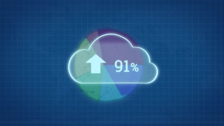 Animation of cloud with growing number over graph
