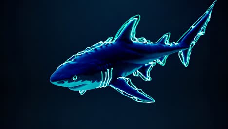 glowing neon shark