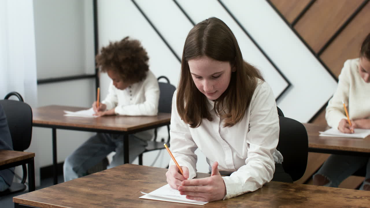 Redheaded girl at school