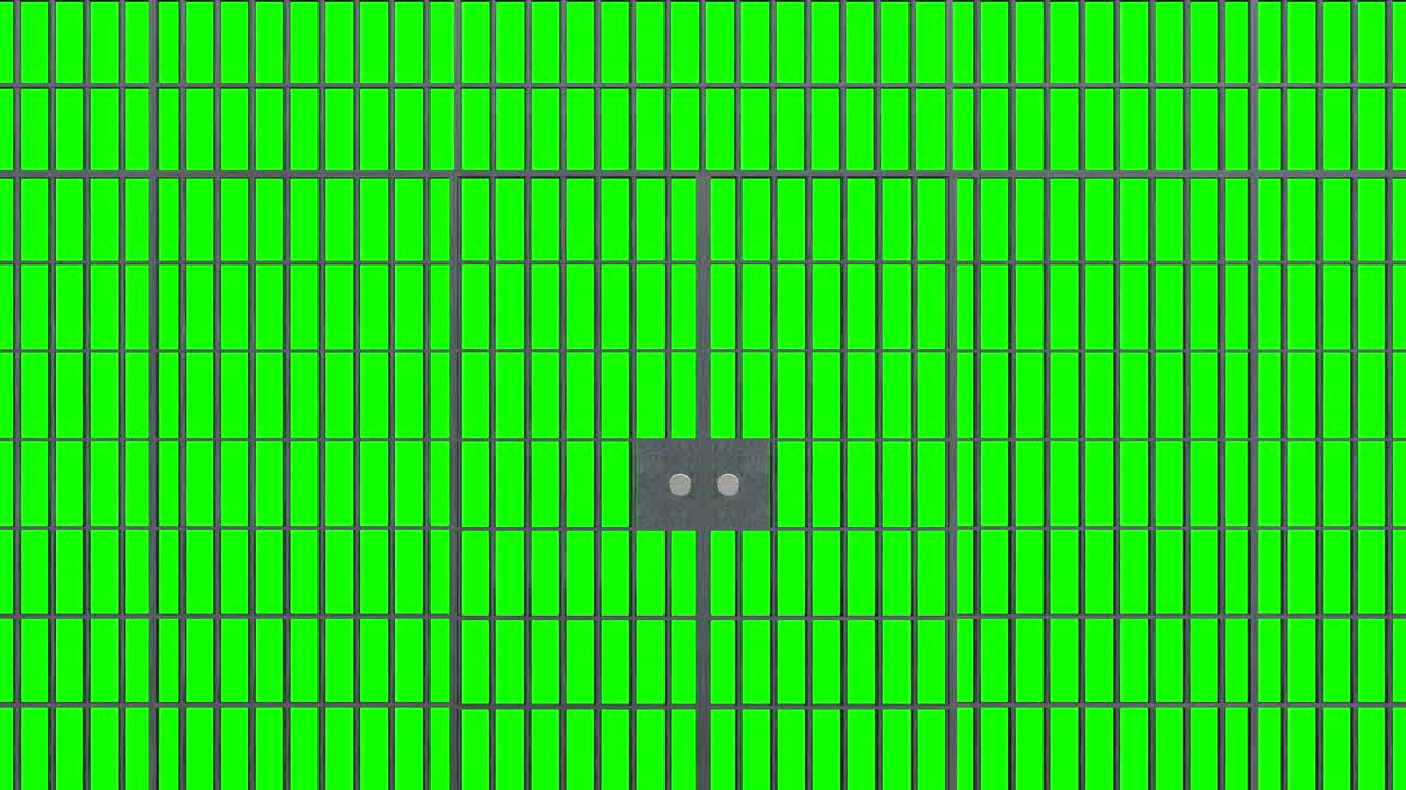 문과 함께 감옥 바. 폐쇄 된 감옥 바의 애니메이션. 3d 렌더 비디오