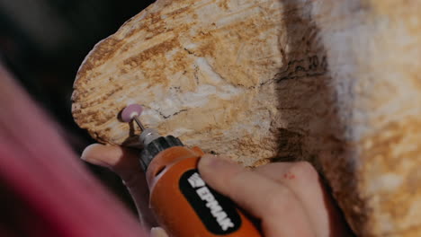 stone carving in progress
