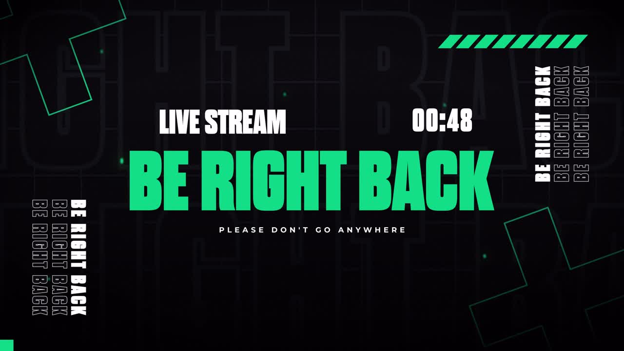 Live Stream Be Right Back Countdown Screen