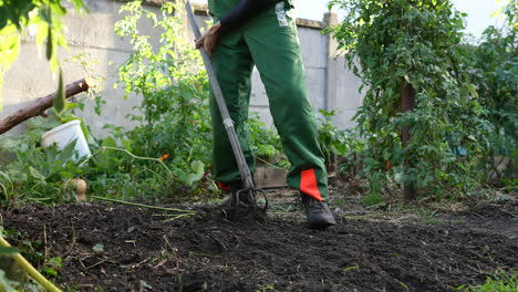 Hombre-Trabajando-La-Tierra.-Agricultura,-Concepto-De-Agricultura