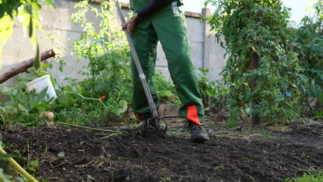 hombre trabajando la tierra. agricultura, concepto de agricultura