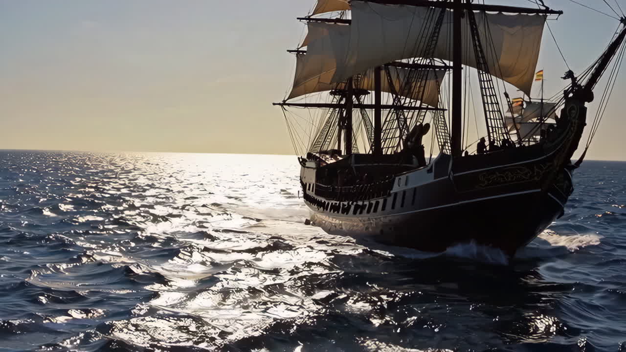 Vintage Sailboat on the Ocean