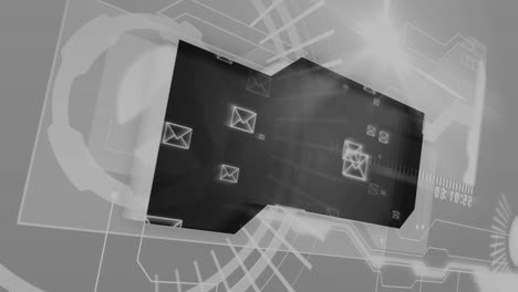 interfaz digital con gráficos de correo electrónico