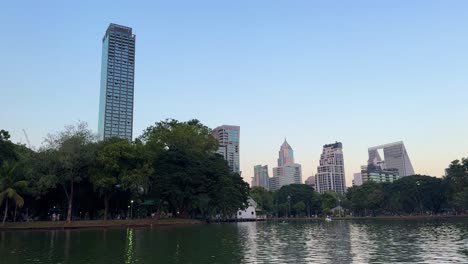 City-skyline-buildings-Lumpini-park-in-Bangkok-Thailand-Southeast-Asia