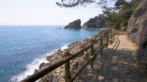 Cala-Sant-Frances,-Blanes-Girona-Costa-Brava,-Strand,-Straße-Zum-Meer,-Mittelmeer