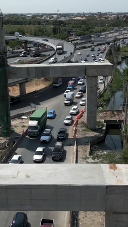 traffic on a highway under construction