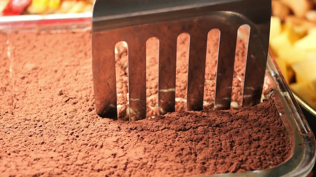 Tiramisu being served