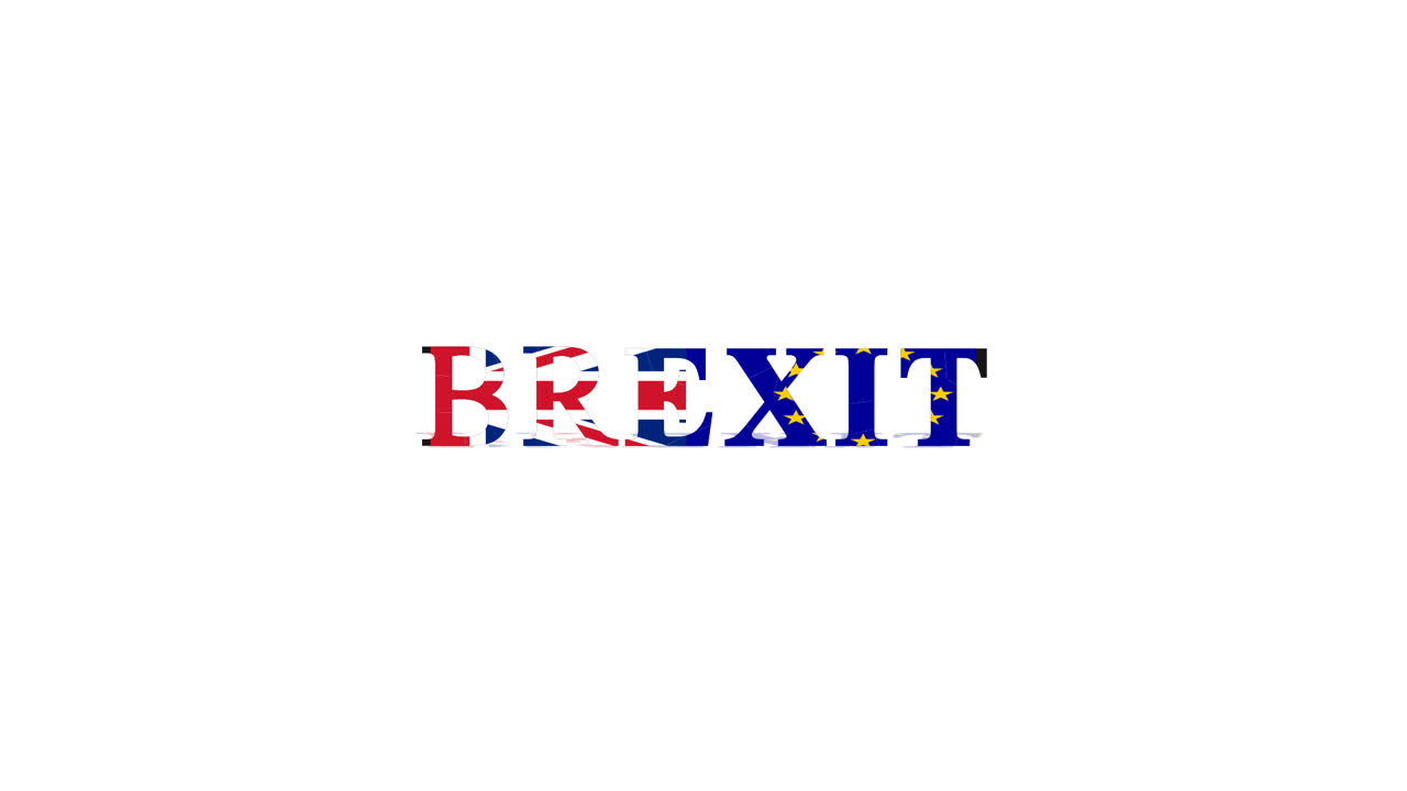 brexit 거래를 무너뜨리는 흰색 배경 개념에 대한 brexit 텍스트를 깨뜨립니다.