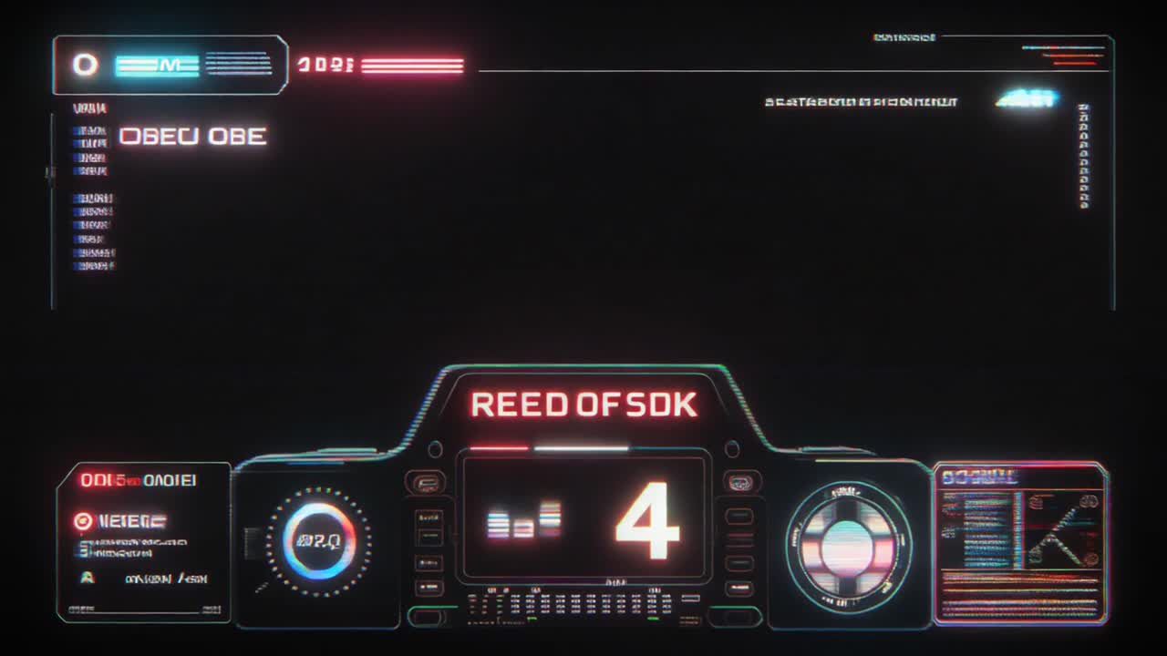 High-Tech Futuristic User Interface with Data Visualization