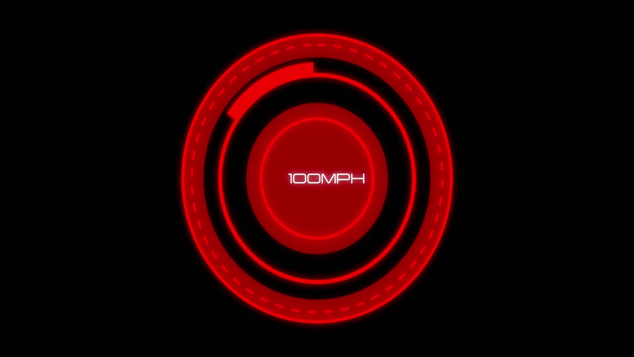 animación del velocímetro del coche sobre un fondo negro