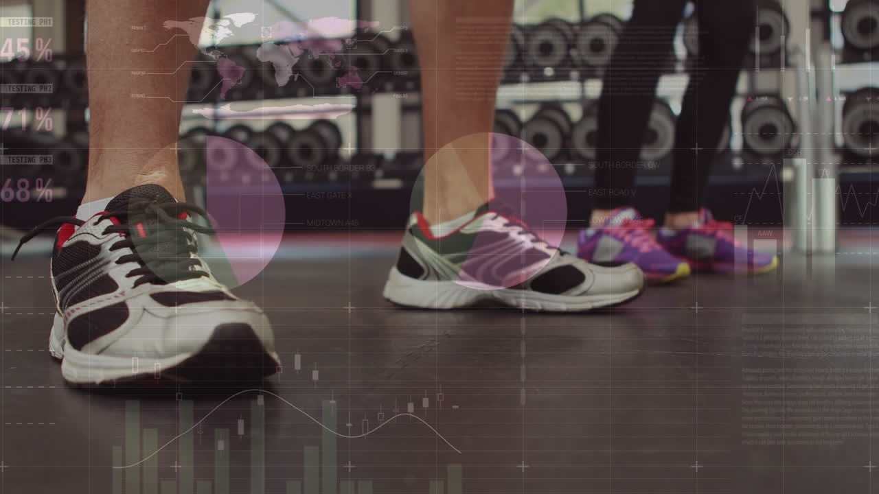 연습하는 사람들보다 금융 데이터 처리의 애니메이션