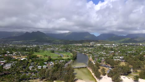 video aéreo de drones del área de lanikai en la isla de oahu, hawai