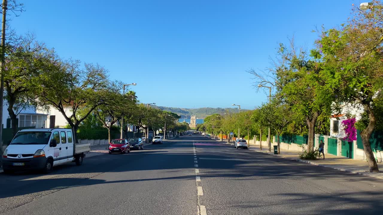 포르투갈 리스본의 요새화된 탑인 토레 데 벨렘 탑